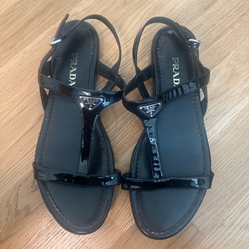 Prada Strappy Black Sandals Authentic VGUC